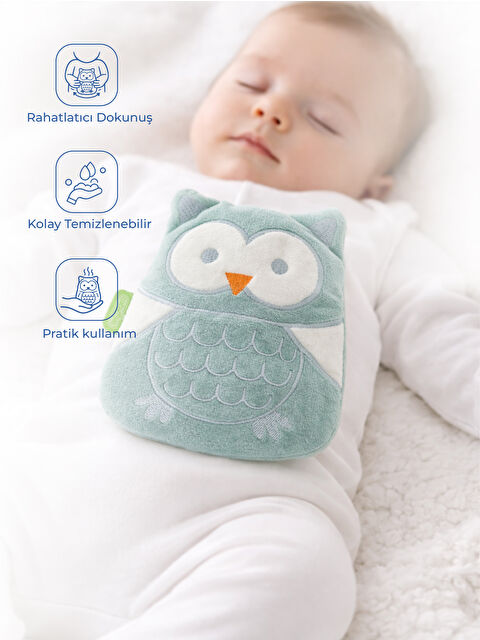 Babyjem Kiraz Çekirdekli Baykuş Kadife Rahatlatıcı Gaz Kemeri & Gaz Yastığı - Yeşil