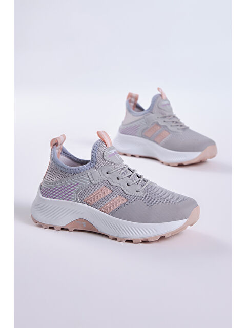 TONNY BLACK Çocuk Unisex Buz Pudra Rahat Kalıp Nefes Alabilen Kumaş Bağcıklı Sneaker - S000004730-20600