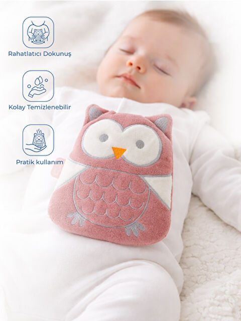 Babyjem 366 Kiraz Çekirdekli Baykuş Kadife Gaz Yastığı / Gül Kurusu