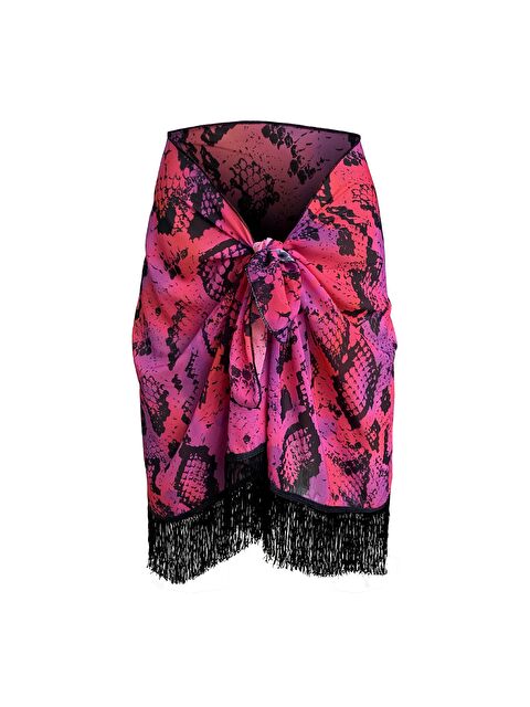 Bolder Amore Püsküllü Pink Snake Pareo - S000012486-20024
