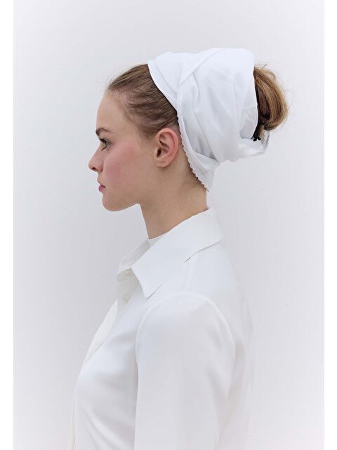 Fresh Scarfs Pamuklu İç Tülbent Beyaz