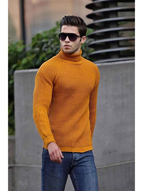 Madmext Sarı Balıkçı Yaka Kazak 4368 - S000031608-20072