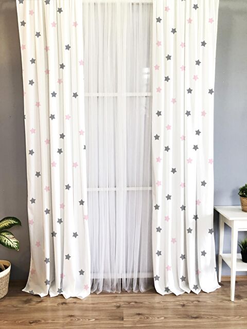 Evmila Yıldız Desenli Çocuk Ve Bebek Odası TEK KANAT Fon Perde - S000061748-23173