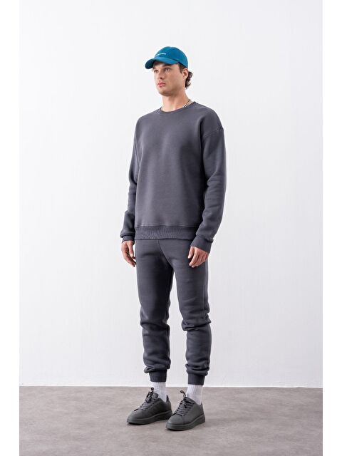 gothamVibes Erkek Rahat Kesim Antrasit Eşofman Alt - S000435916-29666