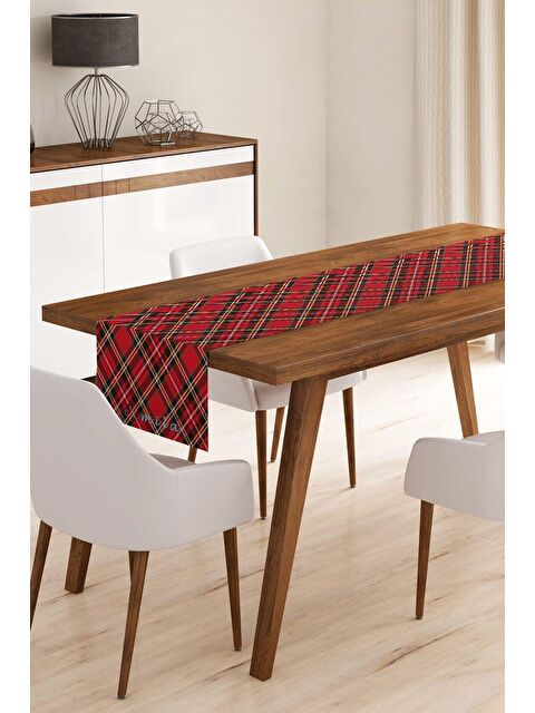 Evmila Kırmızı Geometrik Runner Modeli R1007 40x140 cm - S000087692-23173