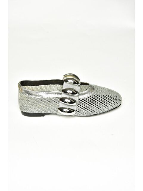 Fox Shoes S4766680 Gümüş Kadın Babet - S000285993-18105