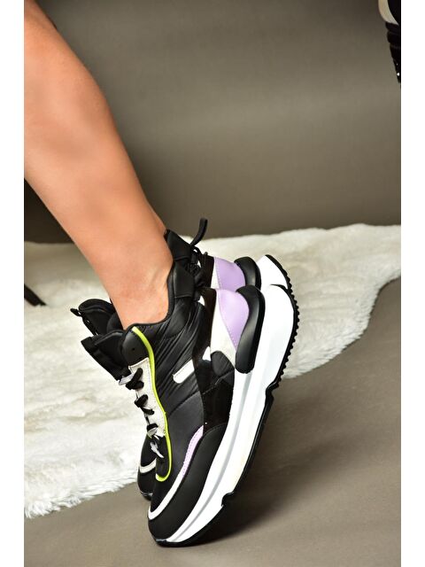 Fox Shoes R973116004 Siyah/Lila Kadın Sneakers