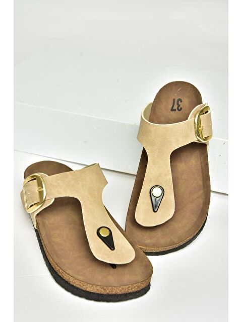 Fox Shoes U7779170 Bej Kadın Terlik - S000369405-19928