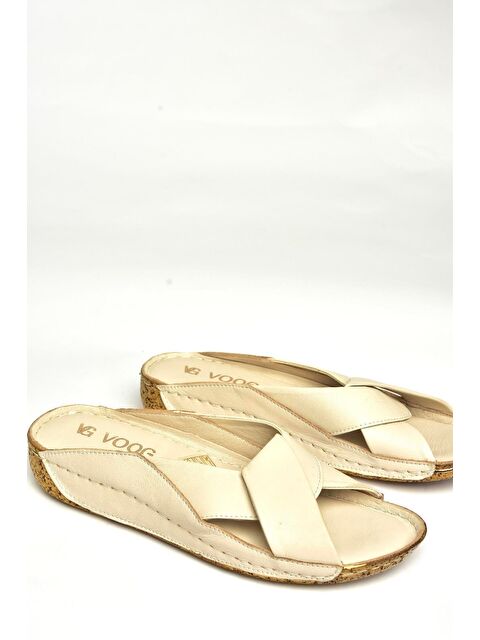 Fox Shoes U5550600 Bej Kadın Terlik