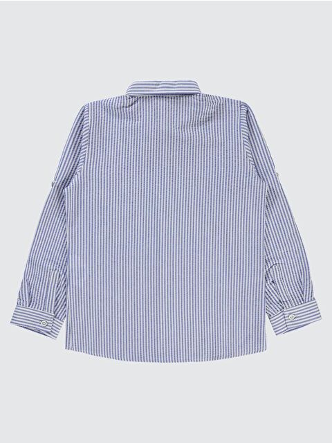 Civil Boys Çizgili Yelken Nakışlı 10-13 Yaş Gömlek - Mavi10-11 Yaş - S000198643-17234