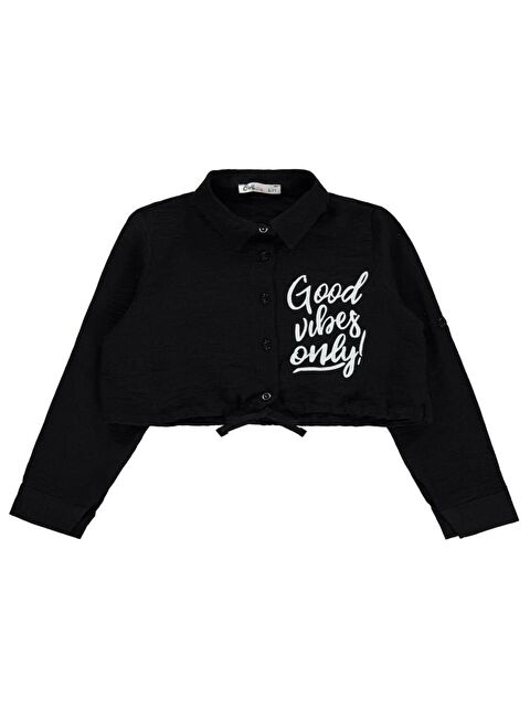 Civil Girls Good Vibes Only Baskılı 10-13 Yaş Gömlek - Siyah 11-12 Yaş - S000198985-19351