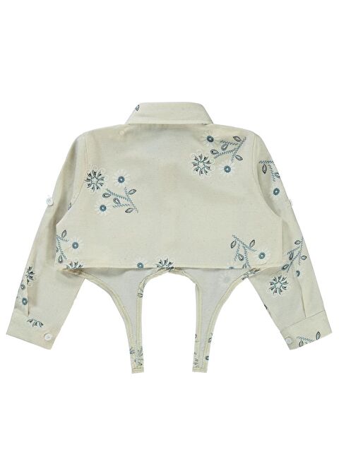 Civil Girls Büyük Çiçek Baskılı 2-5 Yaş Gömlek - Mavi 5-6 Yaş - S000359628-20055