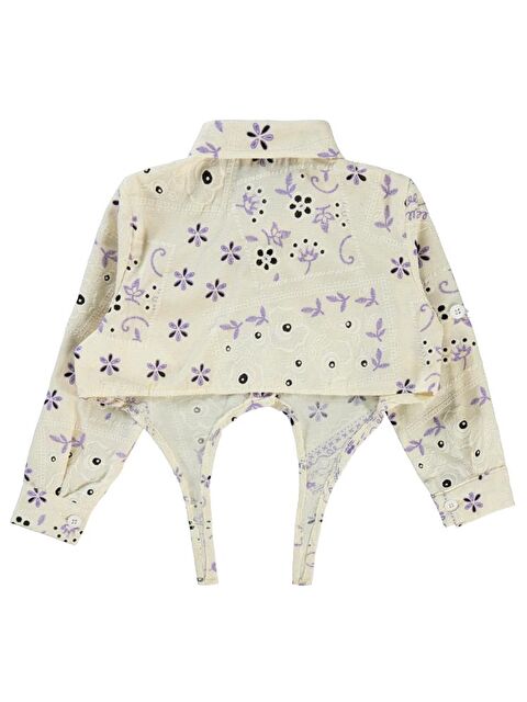 Civil Girls Çiçek Baskılı 2-5 Yaş Gömlek - Lila4-5 Yaş - S000199351-17878