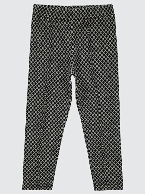 Civil Girls Baklava Desen Çima Dikişli 10-13 Yaş Tayt - Siyah 12-13 Yaş - S000298145-19351