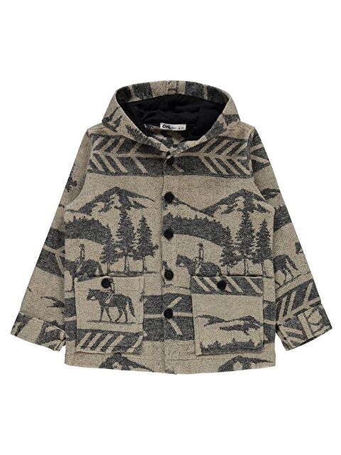 Civil Boys At Baskılı Kapüşonlu 10-13 Yaş Gömlek - Siyah 11-12 Yaş - S000284171-19351