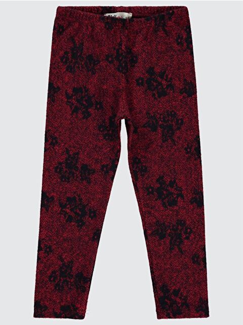 Civil Girls Çiçek Desenli 6-9 Yaş Tayt - Kırmızı 6-7 Yaş - S000291401-20045