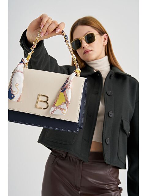 Lucky Bees Fular Aksesuarlı Kadın El ve Omuz Çantası - S000115437-21164