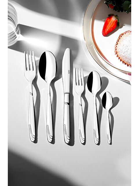 Nehir Lizbon Sade 12 Kişilik 89 Parça Kutulu Çatal Kaşık Bıçak Takımı - S000492309-18105