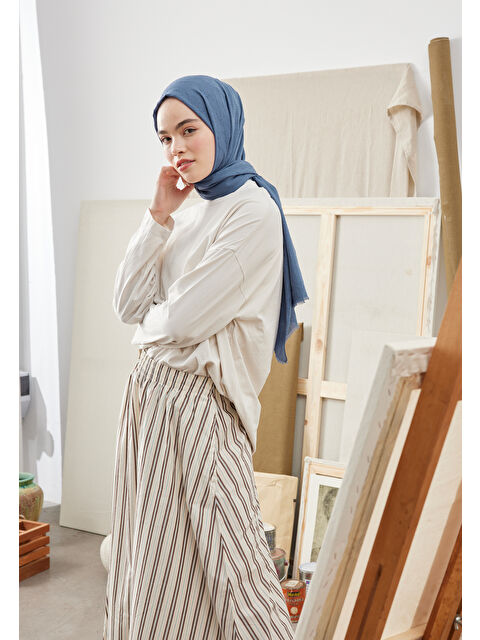 Fresh Scarfs Bambu Şal Koyu Mavi