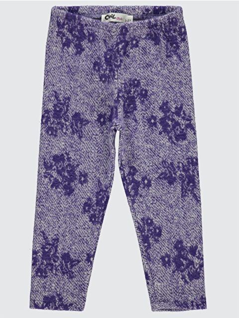 Civil Girls Çiçek Desenli 2-5 Yaş Tayt - Lila 4-5 Yaş - S000291070-20042