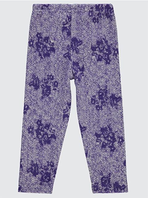 Civil Girls Çiçek Desenli 2-5 Yaş Tayt - Lila 4-5 Yaş - S000291070-20042