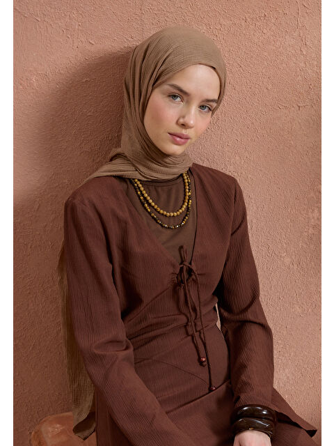 Fresh Scarfs Modal Damalı Şal Nude