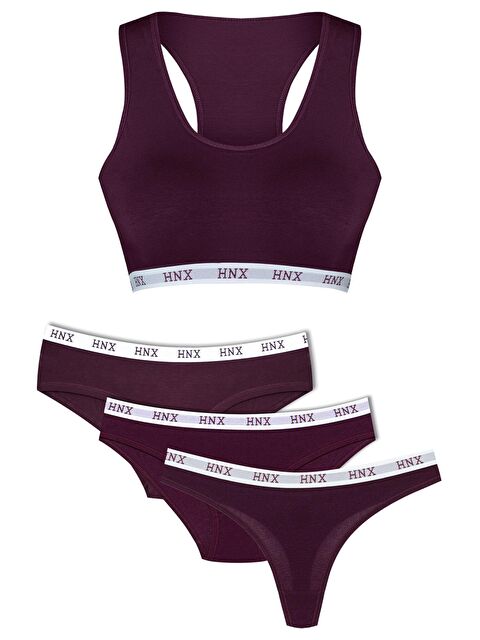 Hnx Pamuklu Kadın İç Giyim Takım 4’lü - S000045823-20042