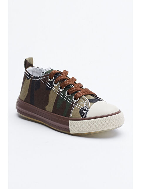 TONNY BLACK Çocuk Unisex Haki Kamuflaj Işıklı Spor Ayakkabı Tb998 - S000007975-18547