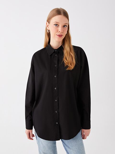 KOOR Oversize Uzun Basic Gömlek Siyah Bg06