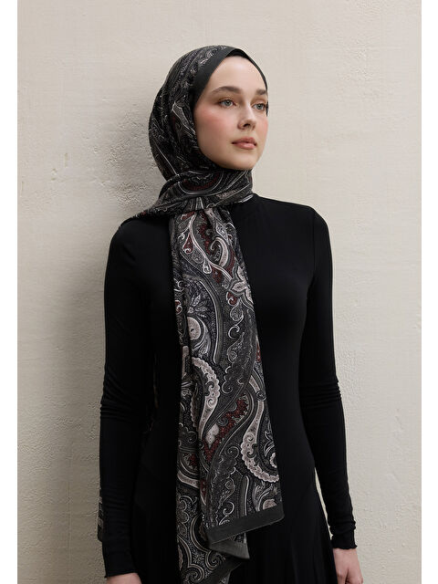 Fresh Scarfs Ember Desen Şal Füme