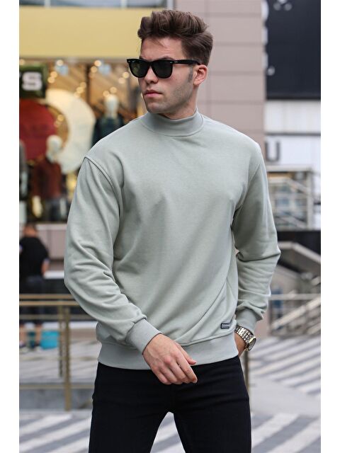 Madmext Mint Yeşili Balıkçı Yaka Sweatshırt 5301 - S000061992-17259
