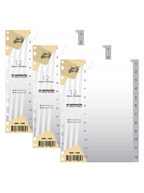 Gen-Of Ayraç Seperatör 1-12 Rakamlı 3 Adet (GEN-1305) - S000105226-20063