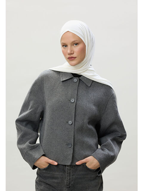 Fresh Scarfs Penye Şal Kırık Beyaz