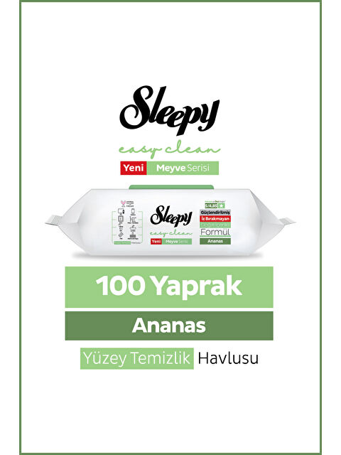Sleepy Meyve Serisi Yüzey Temizlik Havlusu Mendili Ananas 100 Yaprak
