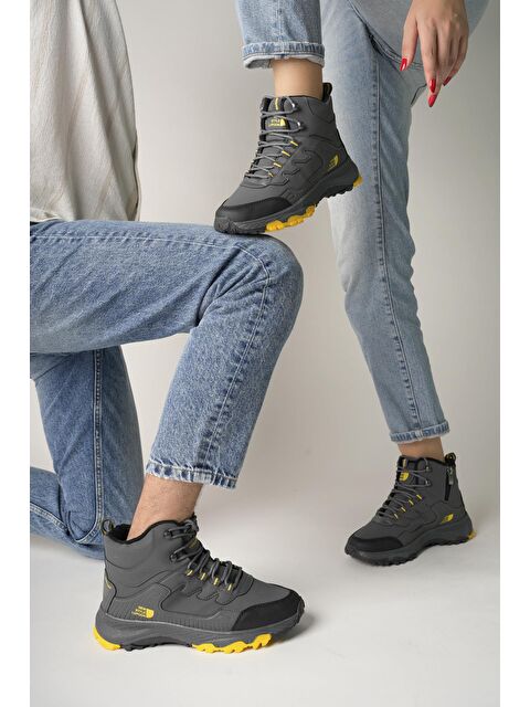 Muggo Alaska Unisex Trekking Outdoor Bağcıklı Yandan Fermuarlı Kışlık Bot - S000079376-20600