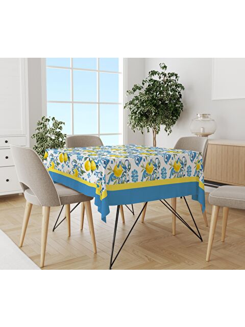 Evmila Limon Desenli Masa Örtüsü Mavi - S000041688-23173
