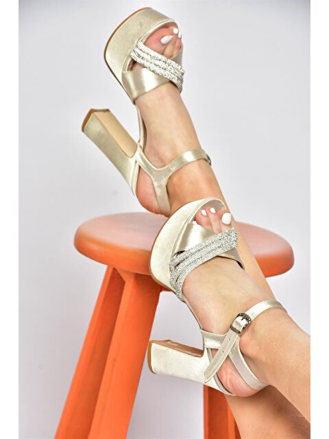 Fox Shoes P246057504 Ten Kumaş Platform Topuklu Kadın Abiye Ayakkabı - S000042876-26407
