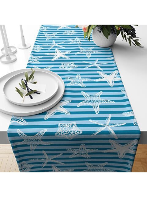 Evmila Yıldız Desenli Kadife Runner  40x140 cm - S000087718-23173