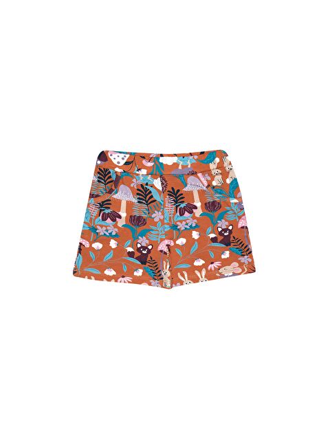 Lovetti Kahverengi Kız Çocuk Forest Animals Desenli Cepli Şort - S000401348-19413