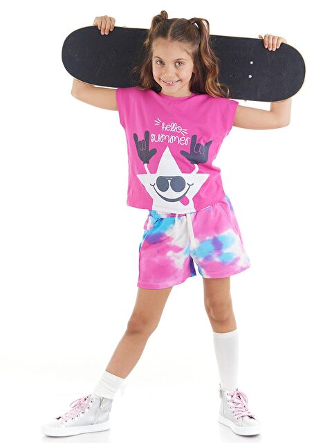 MSHB&G Yıldızlı Batik Kız Çocuk Tişört Şort Takım - S000005383-23173