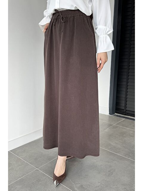 Julude Bel Lastikli Kumaş Tesettür Etek