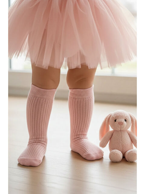 Parla Kids Kız Çocuk Fiyonk Detaylı Diz Altı Çorap / Pembe - S000465339-20024