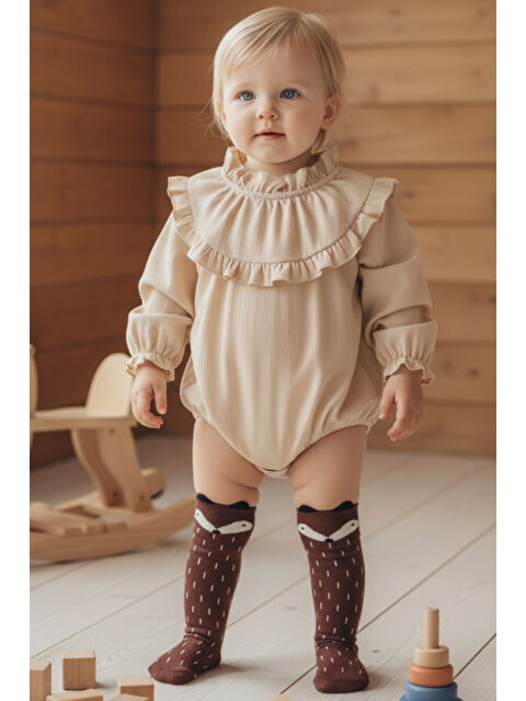 Parla Kids Kız Bebek Tilki Desen Çorap/KOYU KAHVE - S000466141-29704