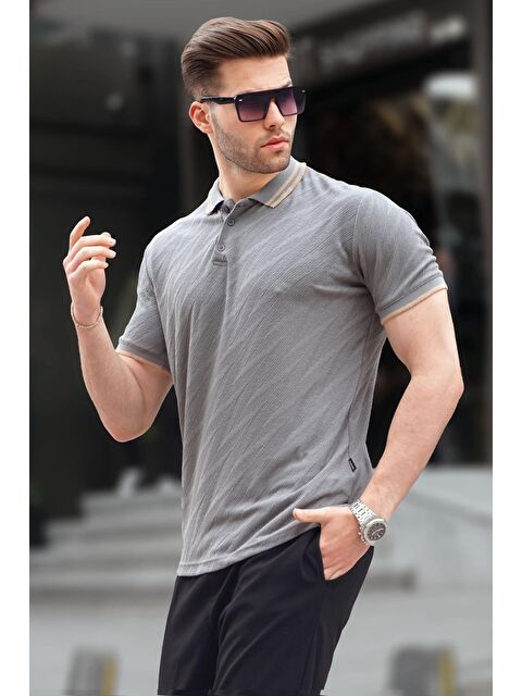 Madmext Füme Polo Yaka Regular Fit Erkek Tişört 6110 - S000015926-33408