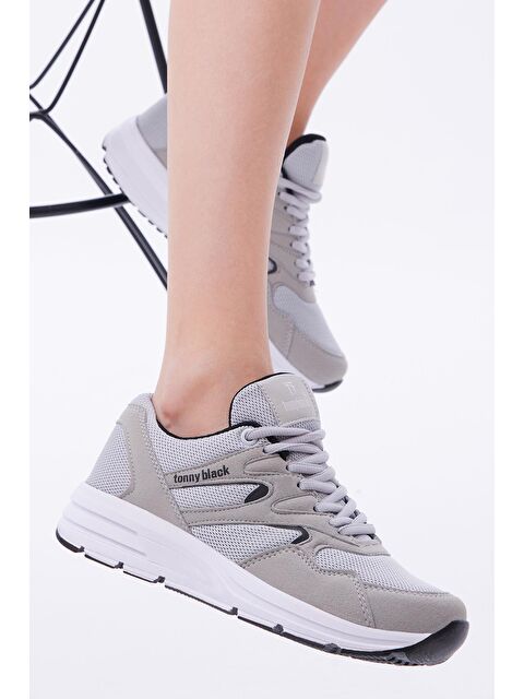 TONNY BLACK Unisex Buz Poli Taban Nefes Alabilen Kumaş Bağcıklı Spor Ayakkabı - S000052887-20600