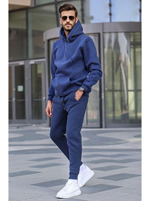 Madmext Lacivert Kapüşonlu Basic Eşofman Takımı 5905 - S000031624-21164