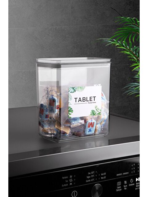 Nandy Home Dekoratif Dikdörtgen 2,6 Lt Vakum Kapaklı Tablet Saklama Kutusu - S000012676-23173