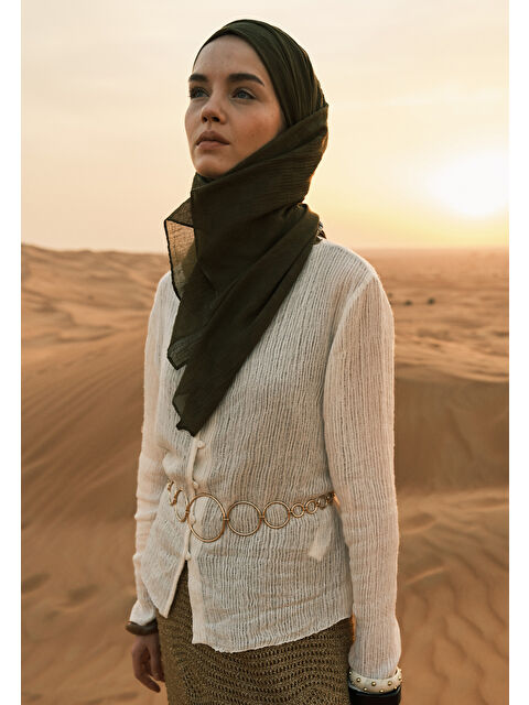 Fresh Scarfs Modal Damalı Şal Haki