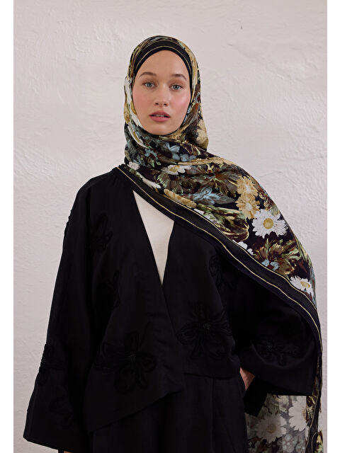 Fresh Scarfs Jasmıne Joy Desen Rami Şal Siyah
