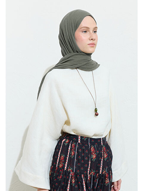 Fresh Scarfs Earl Grey Pamuklu Keten Şal